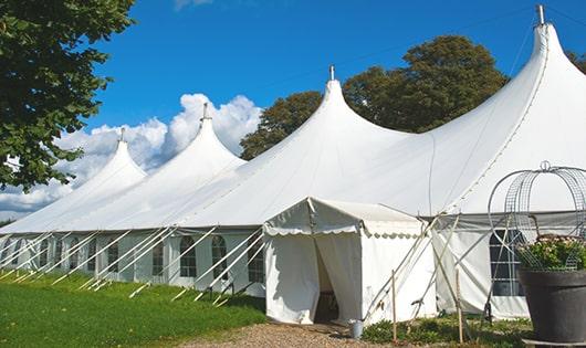 portable toilets arranged for a special event, providing quick and easy access for attendees in Jamestown